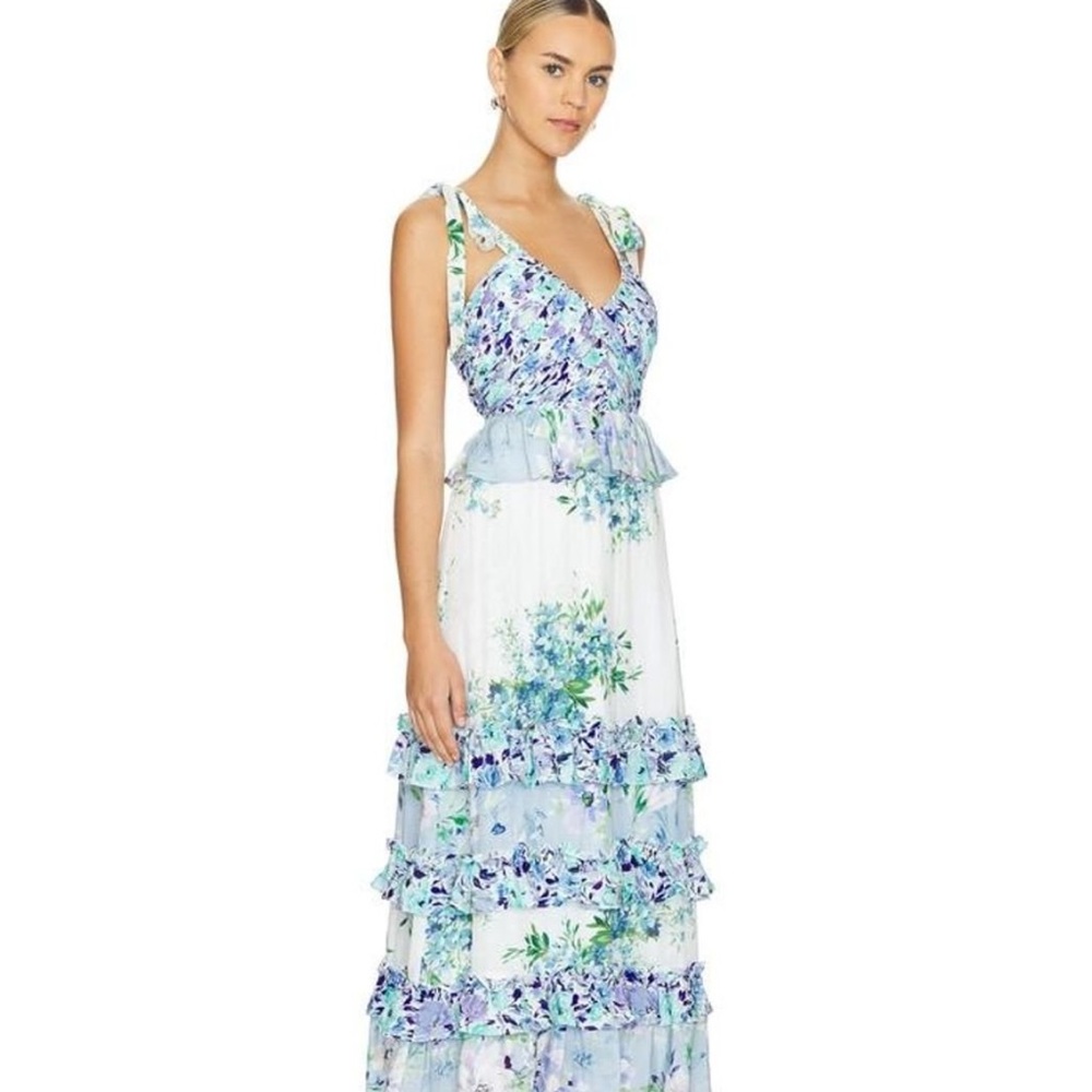 Floral Blue and White Women's Dress